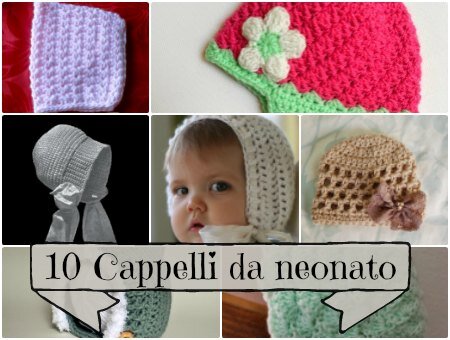 10 cappelli neonato uncinetto