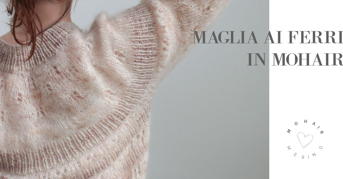 maglia ia ferri in mohair e merino
