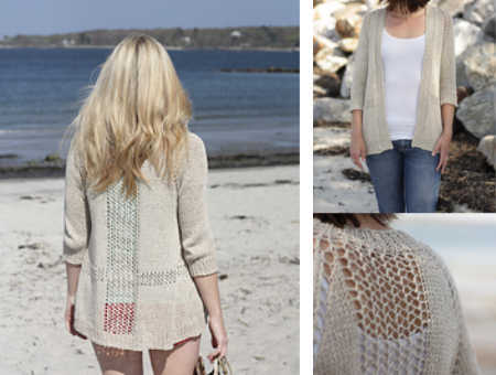 Cardigan ai ferri in lino Sandshore