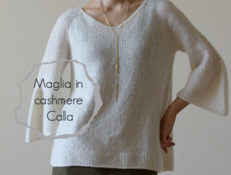 maglia ai ferri in cashmere Calla lily ev