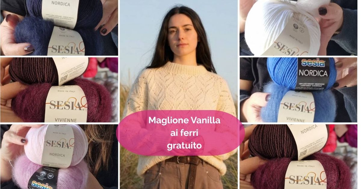 Maglione Vanilla ai ferri: schema gratuito, musica e un pizzico d'arte
