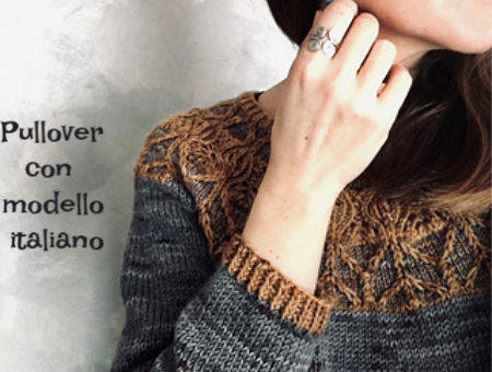 Pullover ai ferri con modello italiano