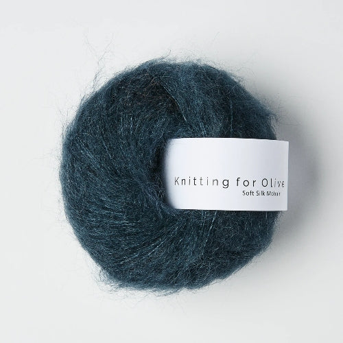 Knitting for Olive Soft Silk Mohair Deep Petroleum Blue