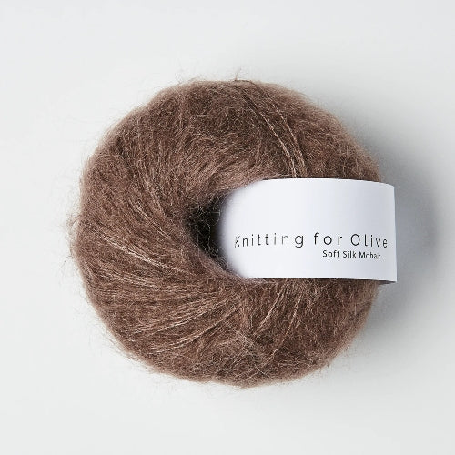 Knitting for Olive Soft Silk Mohair Plum Clay
