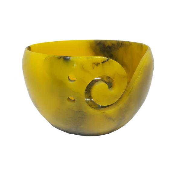 tazza porta gomitolo in resina giallo