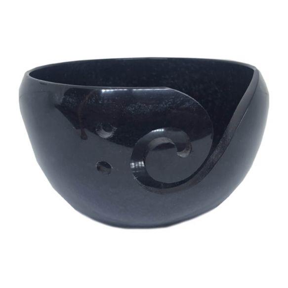 tazza porta gomitolo in resina nero
