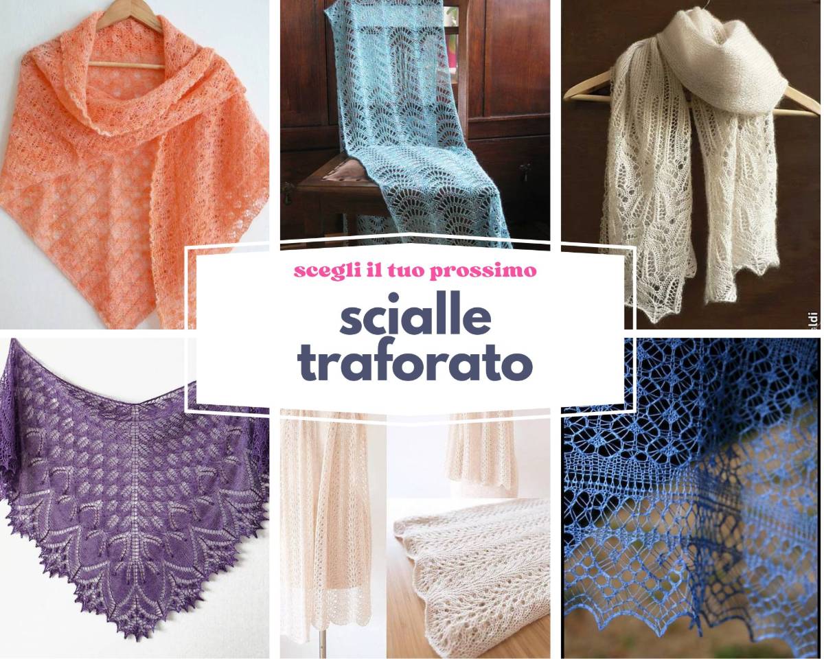 6 modelli scialli traforati
