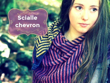 scialle a maglia chevron