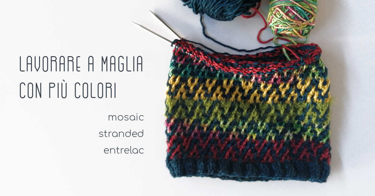 lavorare a maglia a più colori