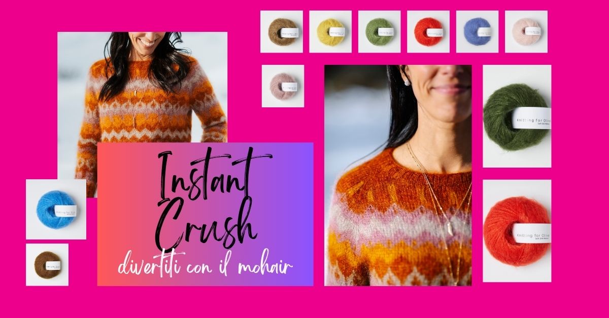 Maglione ai ferri in mohair colorwork