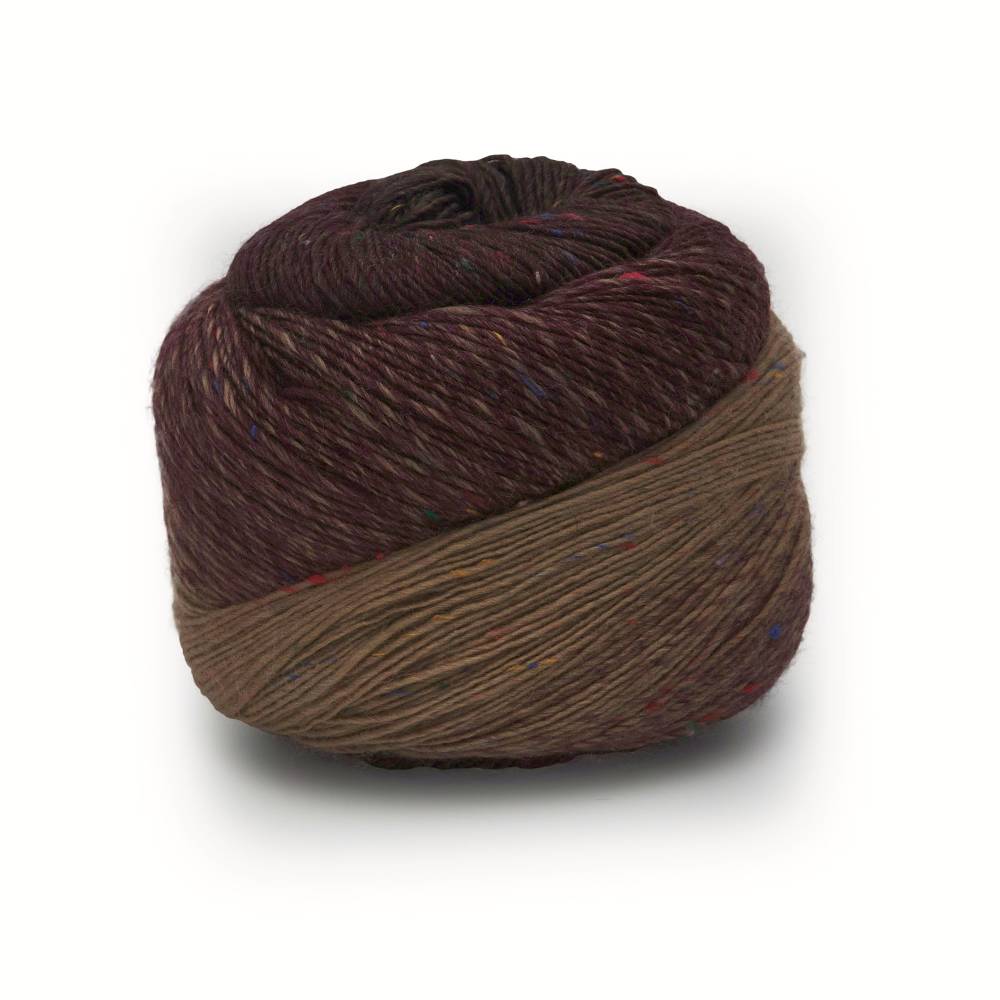 filato laines du nord poema tweed 507 cioccolato bordeaux cammello