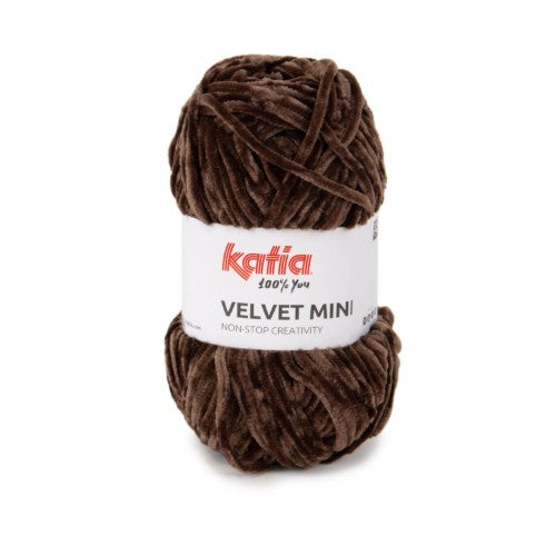 filato velvet mini 214 marrone cioccolato