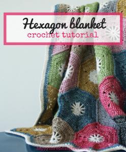 Crochet hexagon blanket, crochet tutorial
